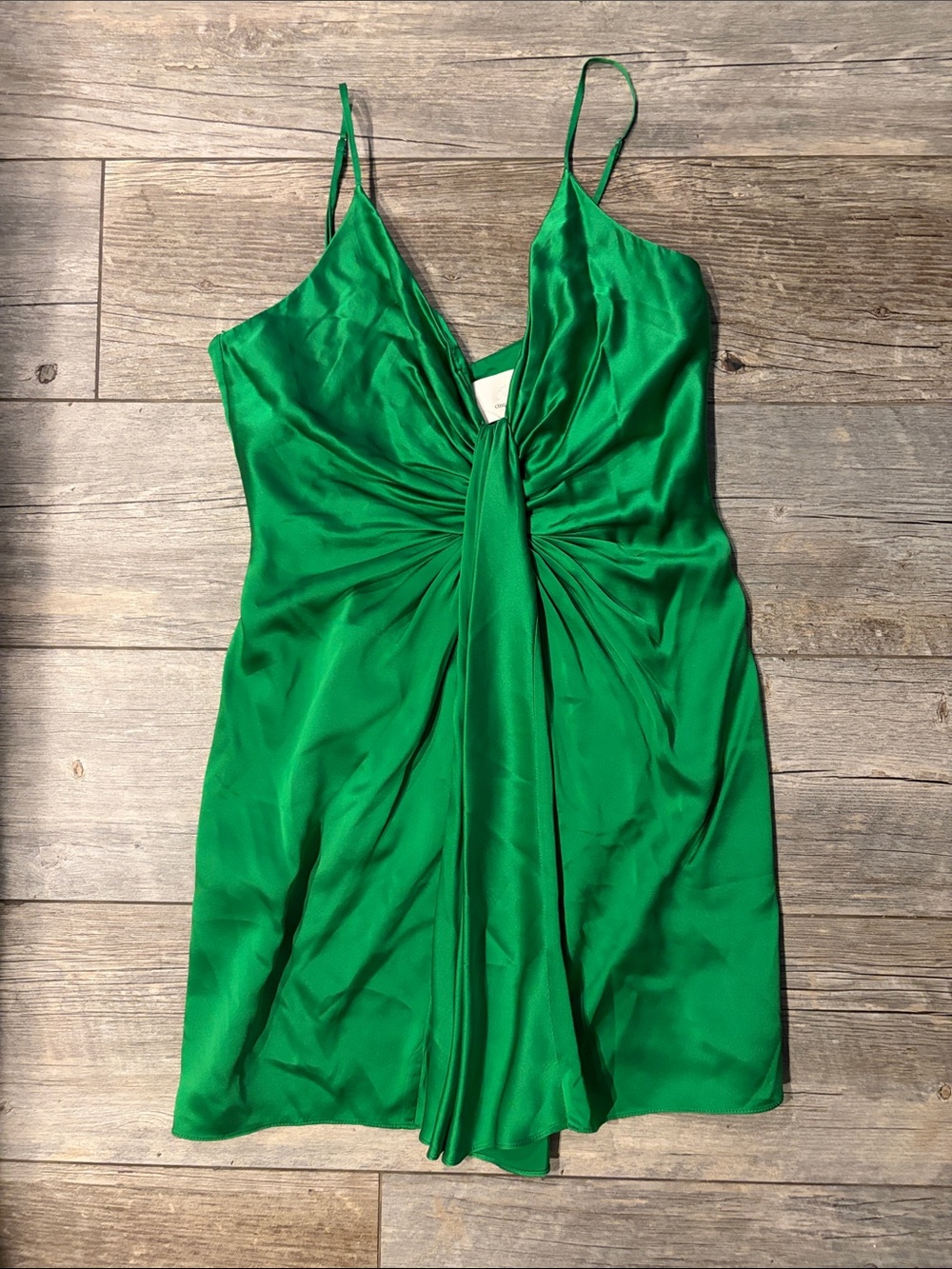 Cinq a Sept Kelly green silk mini dress Sz 8 GORGEOUS ON 💚